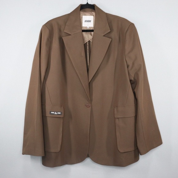 Sisters and Seekers Blazer Womens Sz UK Large US 10-12 Brown Country Oversized - Picture 1 of 7